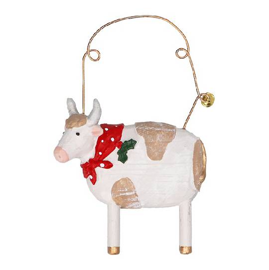 Resin Xmas Rural Animal, Dairy Cow 7cm *ETA Nov